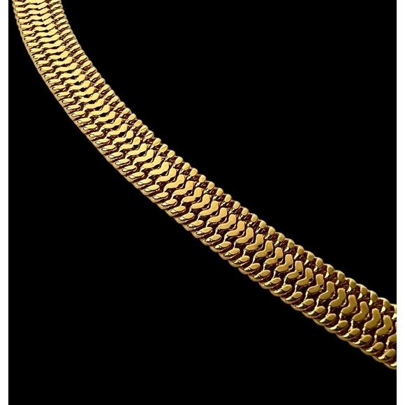 Monet Necklaces Lot 2 Gold Tone Shiny Flat Chains 16 And 20 Inch Signed - Picture 4 of 11